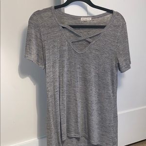 Short sleeve criss cross top